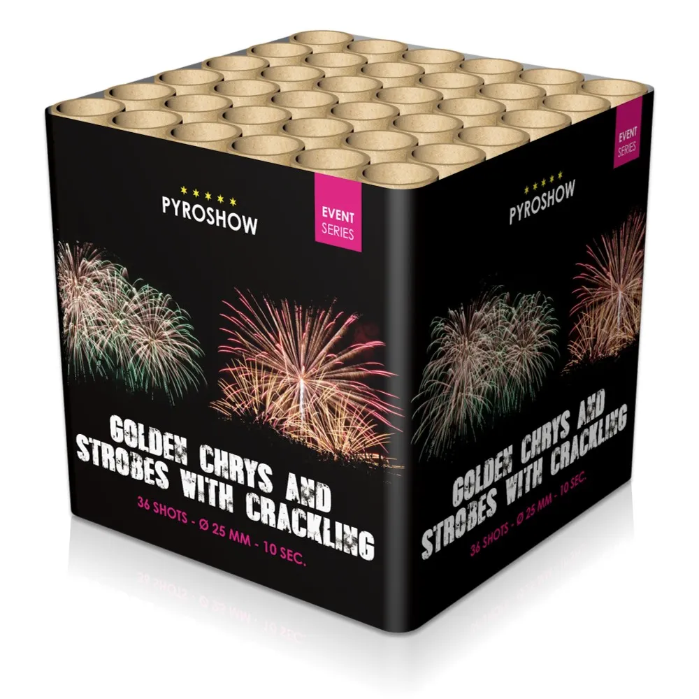 Golden Chrys and Strobes with Crackling 36-Schuss