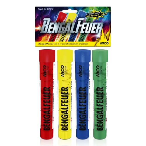 Bengalfeuer, versch. Farben, 4er-Btl.