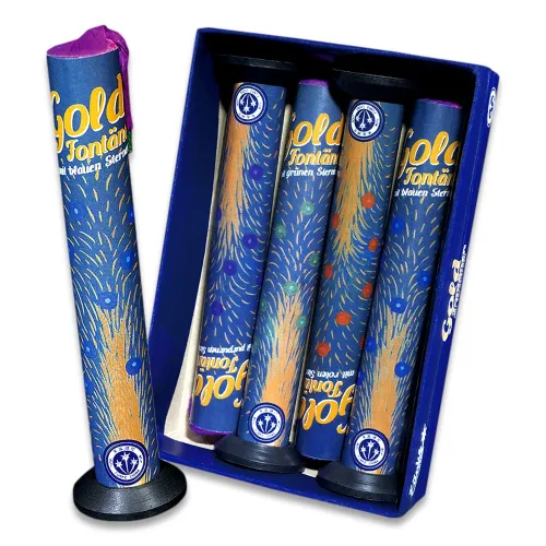 Gold-Fontänen mit Farbsternen, 4Stk.